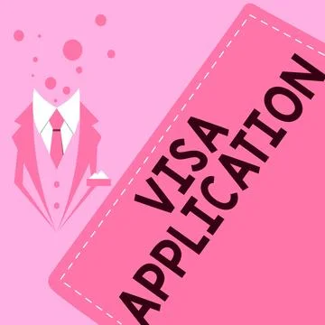 Handwriting text Visa Application. Concept meaning an process of getting an Stock Illustration