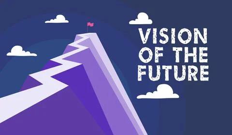 Handwriting text Vision Of The Future. Word for Seeing something Ahead a Clear Illustrazione stock