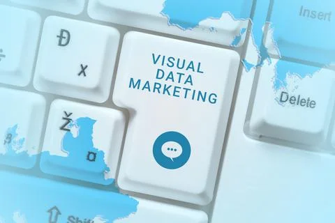 Handwriting text Visual Data Marketing, Word Written on Use images to convey  Stock Photos