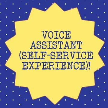 Handwriting text Voice Assistant Self Service Experience. Concept meaning Stock Illustration