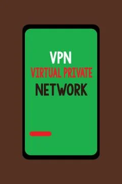 Handwriting text Vpn Virtual Private Network. Concept meaning Safe Encrypted  Illustrazione stock