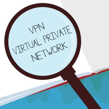 Handwriting text Vpn Virtual Private Network. Concept meaning Safe Encrypted Illustrazione stock