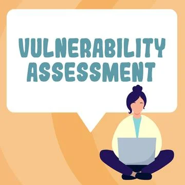 Handwriting text Vulnerability Assessment. Concept meaning State of being Illustrazione stock