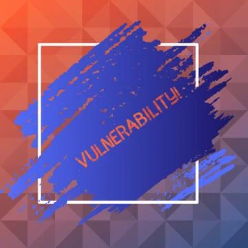 Handwriting text Vulnerability. Concept meaning Information susceptibility Illustrazione stock