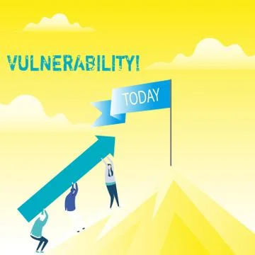 Handwriting text Vulnerability. Concept meaning Information susceptibility Illustrazione stock