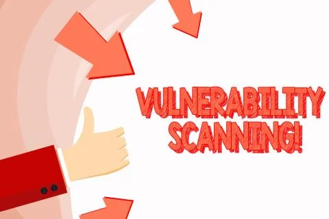Handwriting text Vulnerability Scanning. Concept meaning Check of the potential Illustrazione stock