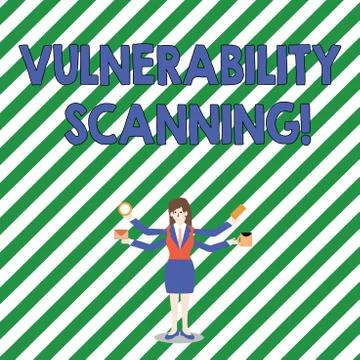 Handwriting text Vulnerability Scanning. Concept meaning Check of the potential Illustrazione stock