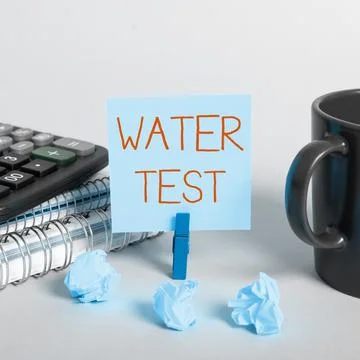 Handwriting text Water Test. Internet Concept Sampling of various liquid streams Stock Photos