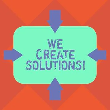 Handwriting text We Create Solutions. Concept meaning way to solve problem or Illustrazione stock