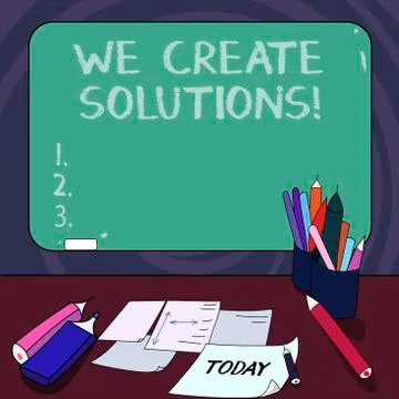 Handwriting text We Create Solutions. Concept meaning way to solve problem or イラスト素材