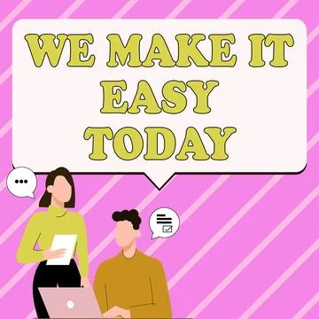Handwriting text We Make It Easy Today. Internet Concept Offering solutions イラスト素材