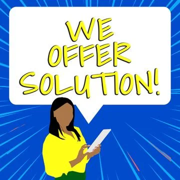 Handwriting text We Offer Solution. Conceptual photo give means of solving Stock Illustration