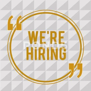 Handwriting text We re are hiring. Concept meaning Job vacancy Manpower polling Stock Illustration