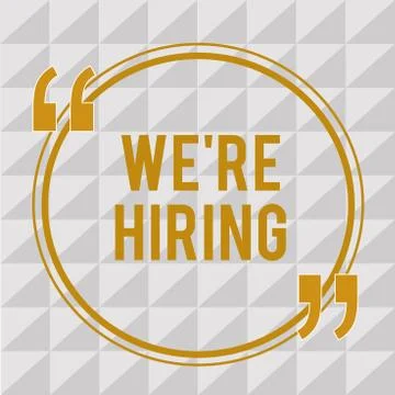 Handwriting text We re are hiring. Concept meaning Job vacancy Manpower polling Stock Illustration