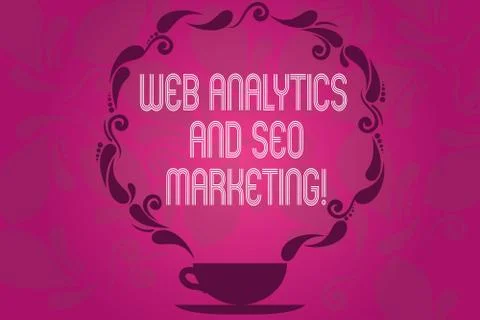 Handwriting text Web Analytics And Seo Marketing. Concept meaning Search engine 스톡 일러스트