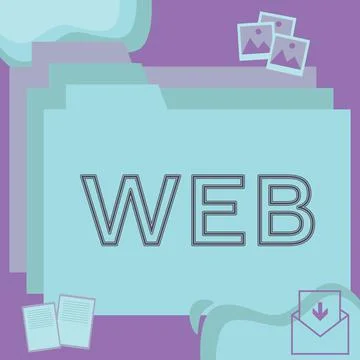 Handwriting text Web. Business overview a system of Internet servers that Illustrazione stock