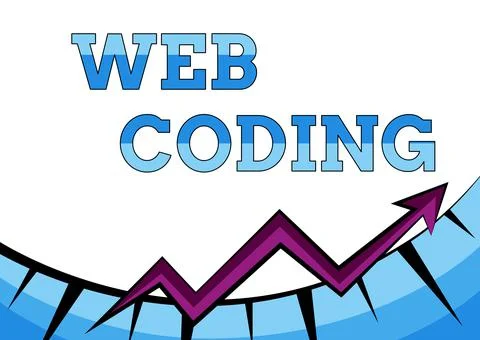 Handwriting text Web Coding. Business concept a system of symbols and rules used Stock Illustration