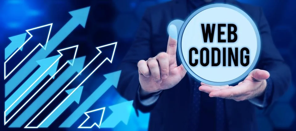 Handwriting text Web Coding. Business concept work involved in developing a web Stock Photos