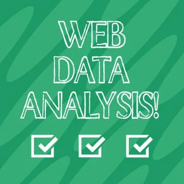 Handwriting text Web Data Analysis. Concept meaning measurement collection Illustrazione stock