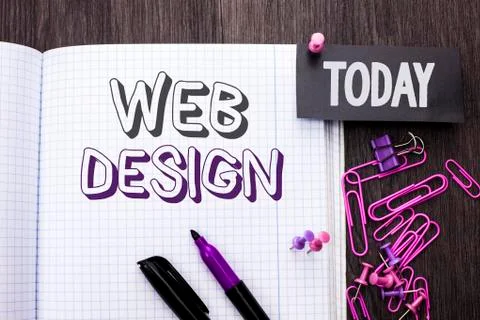 Handwriting text Web Design. Concept meaning Web Layout Template Responsive W Foto stock