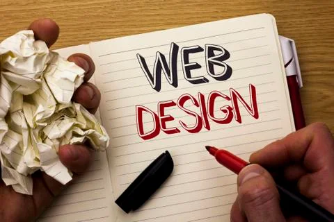 Handwriting text Web Design. Concept meaning Web Layout Template Responsive W Foto stock