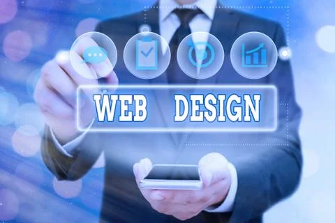 Handwriting text Web Design. Concept meaning Website development Designing and Foto stock