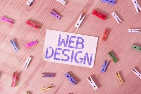 Handwriting text Web Design. Concept meaning website creation which includes Foto stock