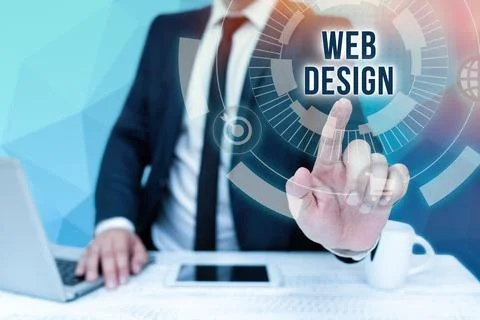 Handwriting text Web Design. Concept meaning website creation which includes Stock-Fotos