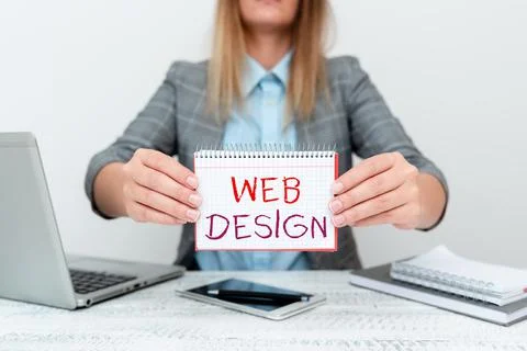 Handwriting text Web Design. Internet Concept website creation which includes Stock Photos