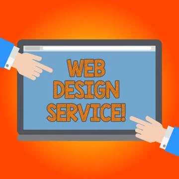 Handwriting text Web Design Service. Concept meaning development process for Stockillustratie