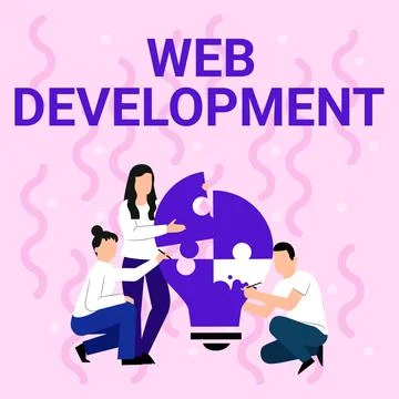 Handwriting text Web Development. Business concept work involved in developing a 库存插图