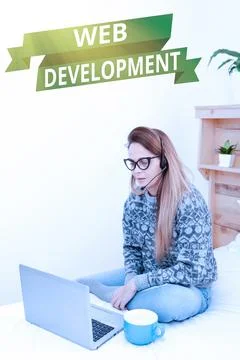 Handwriting text Web Development. Business concept dealing with developing Foto stock