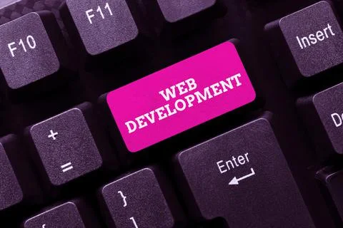 Handwriting text Web Development. Business approach Web Development Typing 库存照片
