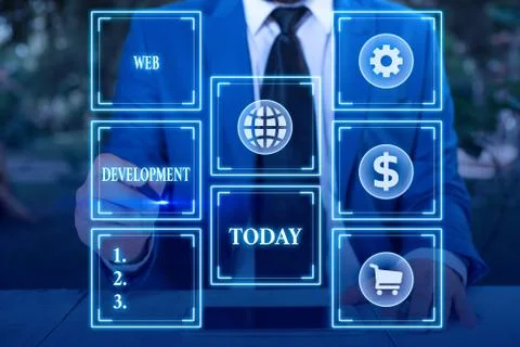 Handwriting text Web Development. Concept meaning dealing with developing Foto stock
