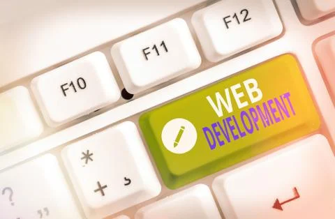 Handwriting text Web Development. Concept meaning work involved in developing a Stock Photos