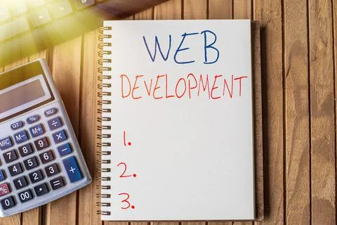 Handwriting text Web Development. Conceptual photo work involved in developing a Stock Photos