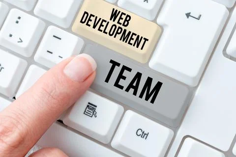 Handwriting text Web Development Team. Conceptual photo in control of all the Foto stock