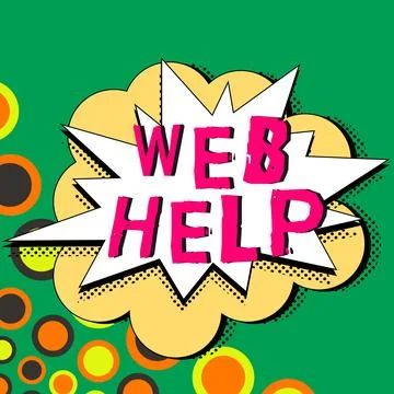 Handwriting text Web Help. Business showcase procedural or reference information Stock Illustration