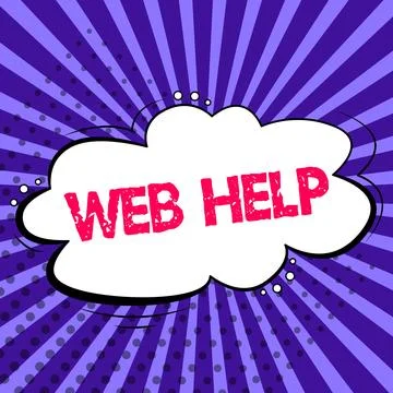Handwriting text Web Help. Business overview procedural or reference information Illustrazione stock