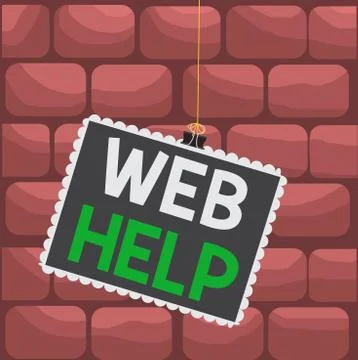 Handwriting text Web Help. Concept meaning procedural or reference information Stock Illustration