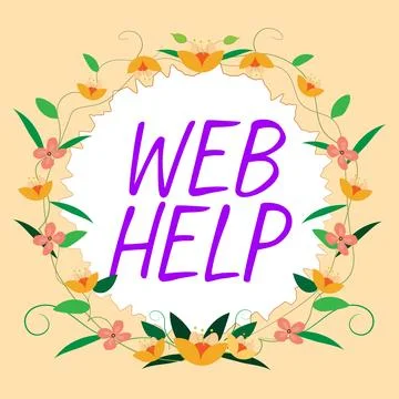 Handwriting text Web Help. Concept meaning procedural or reference information Stock Illustration