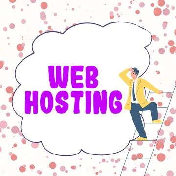 Handwriting text Web Hosting. Concept meaning The activity of providing storage Illustrazione stock