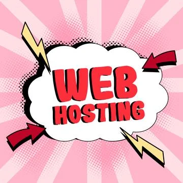 Handwriting text Web Hosting. Concept meaning The activity of providing storage Stock Illustration