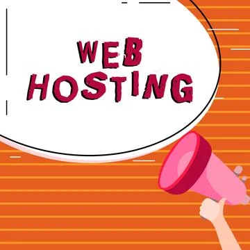 Handwriting text Web Hosting. Conceptual photo The activity of providing storage Stock Illustration