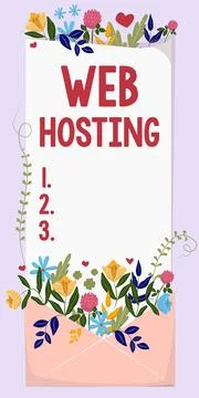 Handwriting text Web Hosting. Internet Concept business allowing access to a Illustrazione stock