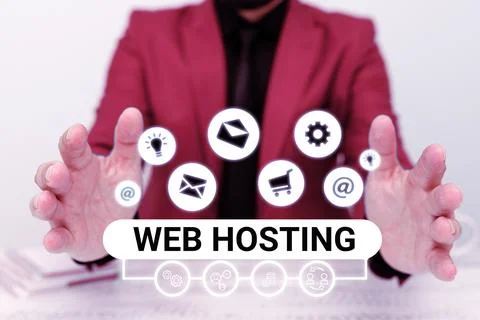 Handwriting text Web Hosting. Internet Concept The activity of providing storage Stock Photos