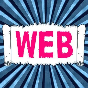Handwriting text Web. Internet Concept a system of Internet servers that support Illustrazione stock
