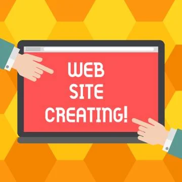 Handwriting text Web Site Creating. Concept meaning create site layout content Illustrazione stock