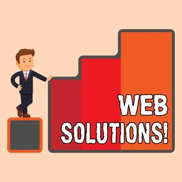 Handwriting text Web Solutions. Concept meaning program over network and Stock Illustration