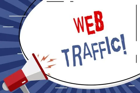 Handwriting text Web Traffic. Concept meaning amount of data sent and received イラスト素材